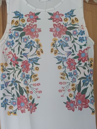 Vestido Sfera blanco flores - L