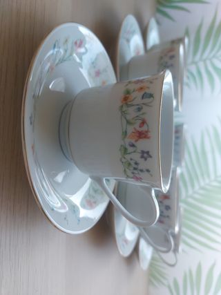 Juego 6 tazas café/té porcelana