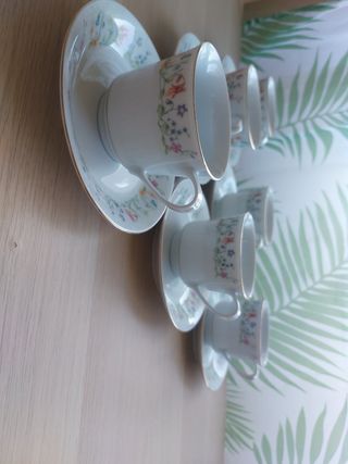 Juego 6 tazas café/té porcelana