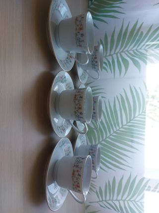 Juego 6 tazas café/té porcelana