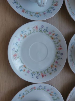 Juego 6 tazas café/té porcelana