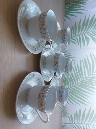 Juego 6 tazas café/té porcelana