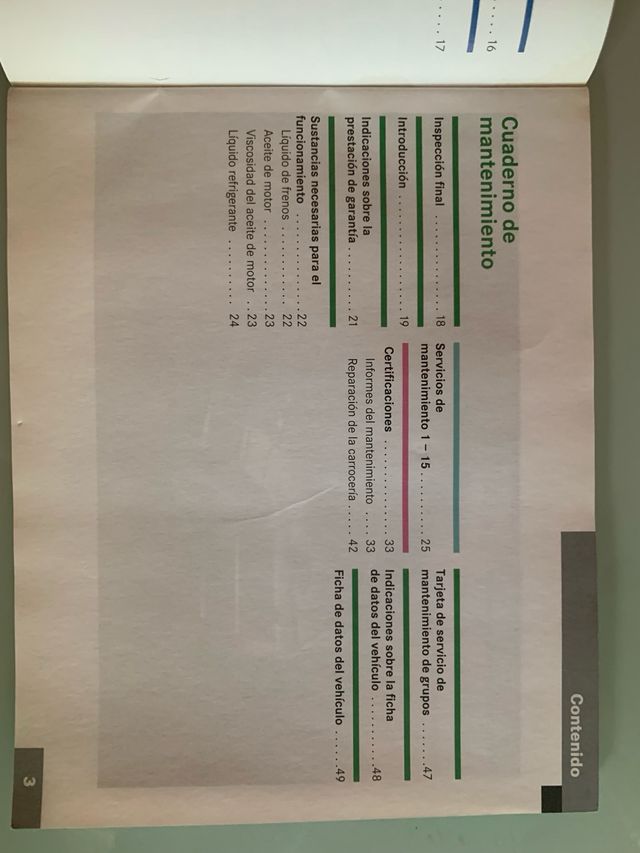 Cuaderno Mantenimiento Mercedes Benz