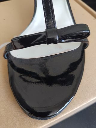 Sandalias negras tacón bajo -talla 37