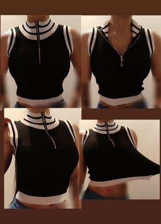 Top negro y blanco - Talla única