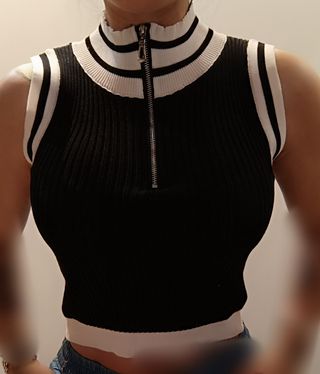 Top negro y blanco - Talla única