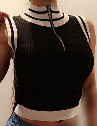 Top negro y blanco - Talla única