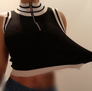 Top negro y blanco - Talla única