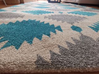 Alfombra gris y turquesa - Acrilica