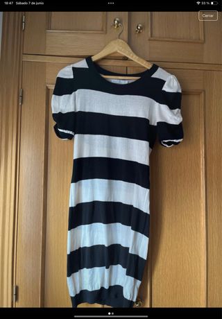 Vestido rayas blanco-negro. marca ONLY