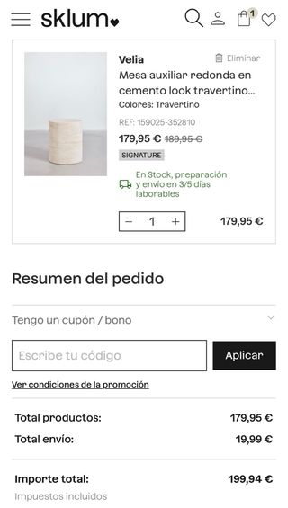 Mesa auxiliar Sklum NUEVA