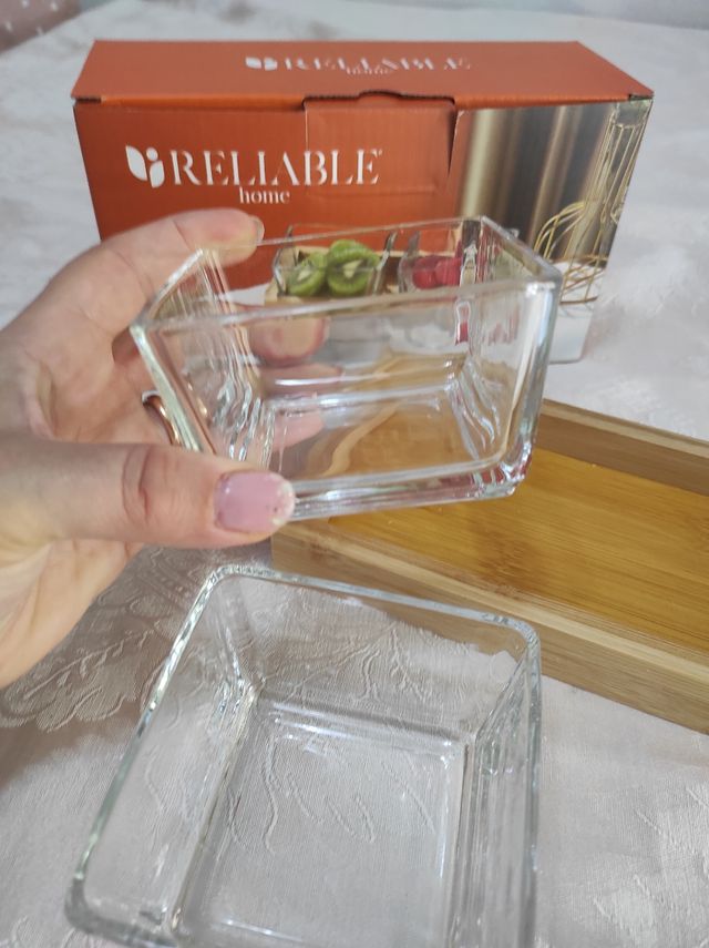 Ciotoline Reliable in vetro e bambù