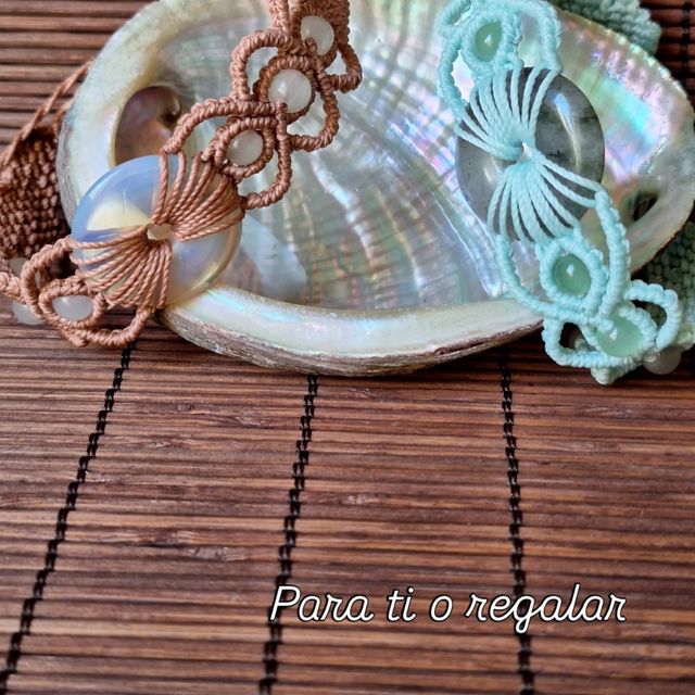Pulsera macramé donut | Gris&Rosa