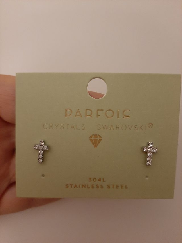 Pendientes cruz Parfois plata