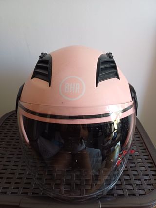 Casco moto rosa