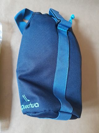 Accesorios ciclismo: sillín, candado, chaleco.