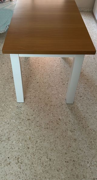 Mesa madera blanca y marrón 70x110cm