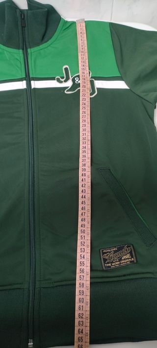 Cazadora chándal Genuine Products verde-blanca