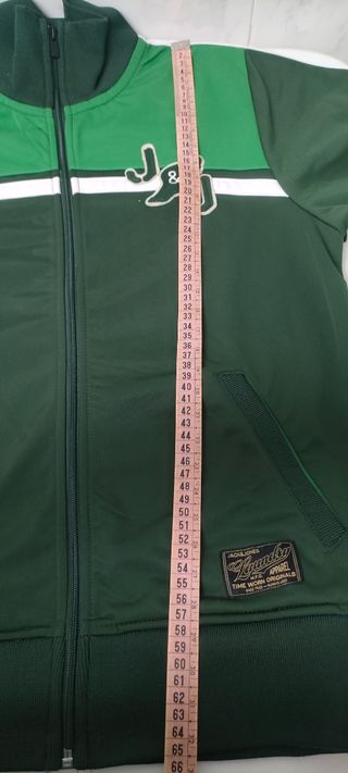 Cazadora chándal Genuine Products verde-blanca