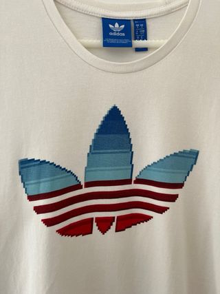 Camiseta Adidas S - Pixelada Azul/Roja