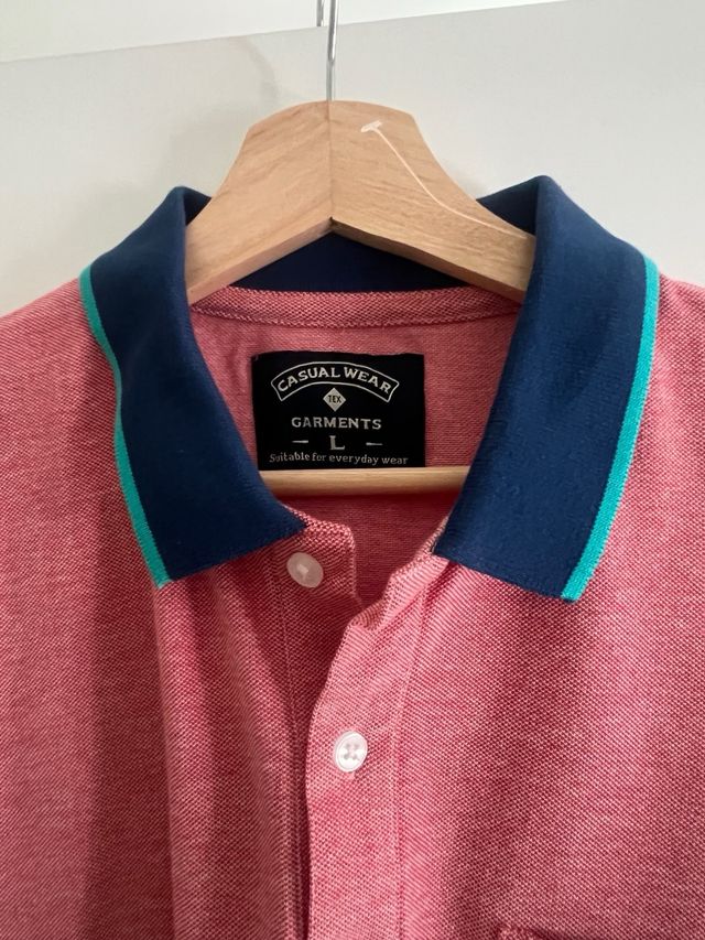 Polo manga corta rosa talla L