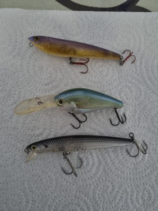 3 señuelos de pesca Rapala