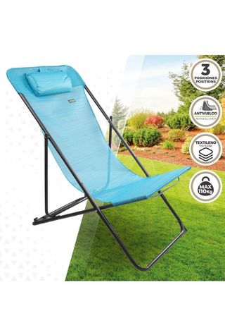 Silla tumbona Aktive Garden Plegable Azul