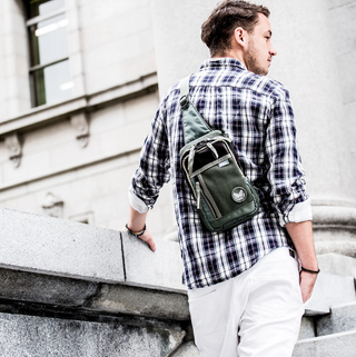 Riñonera bandolera negra japonesa