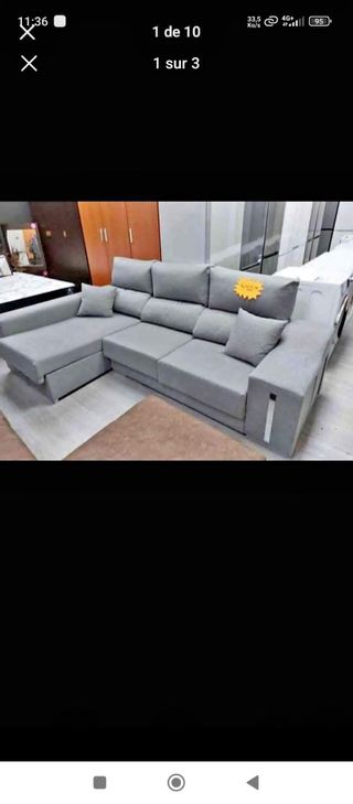 Sofá chaise longue 3 plazas