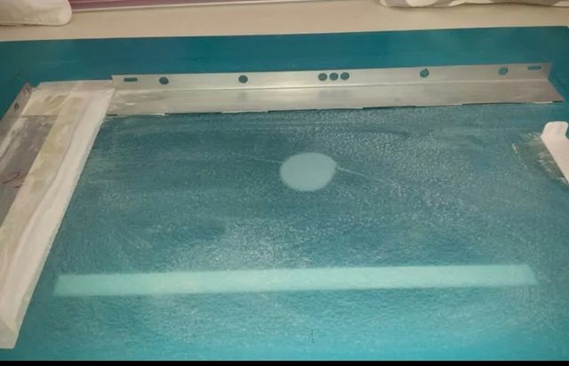 Espejo azul turquesa