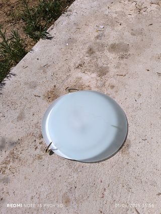Plafón de techo blanco grande - Metal y cristal