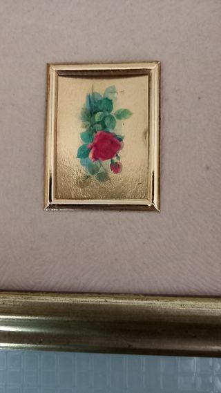 3 mini Quadri Vintage Oro 23kt cromolitografie