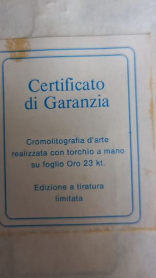 3 mini Quadri Vintage Oro 23kt cromolitografie