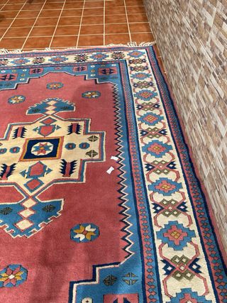 Alfombra turca - Lana - Roja y Azul