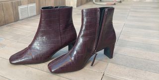 Botines Mango color berenjena - Talla 39