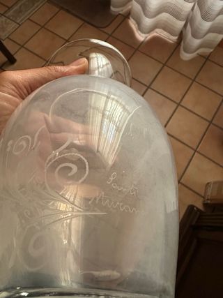 Vaso Murano inciso trasparente