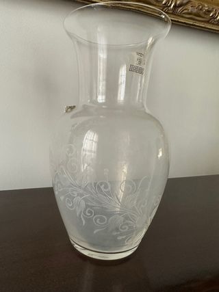 Vaso Murano inciso trasparente