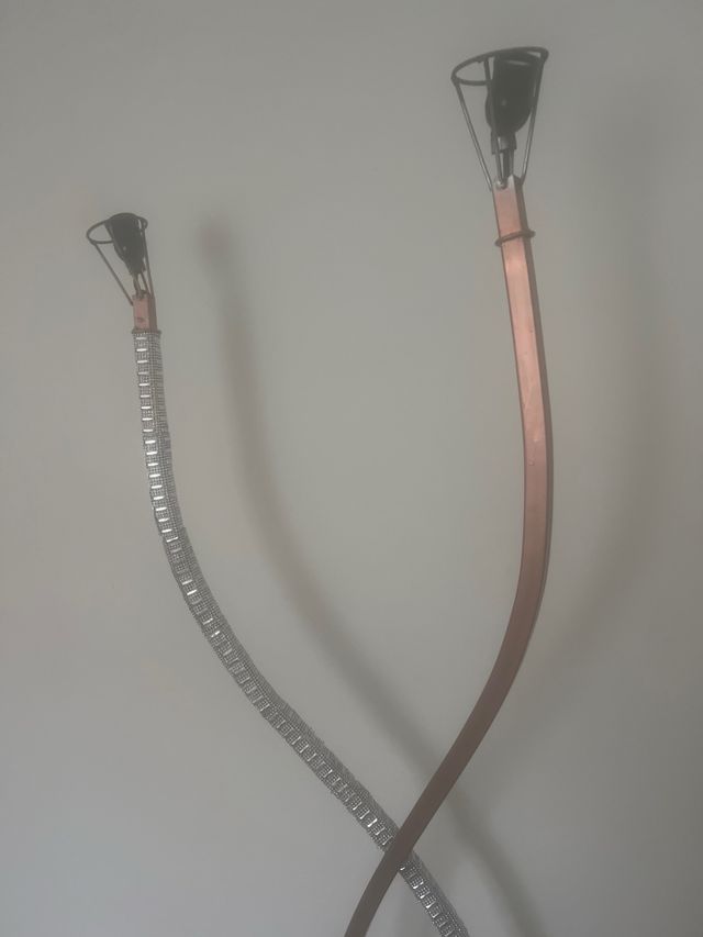 2 lámparas pie metal marrón