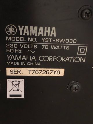 Subwoofer Yamaha YST-SW030 70W