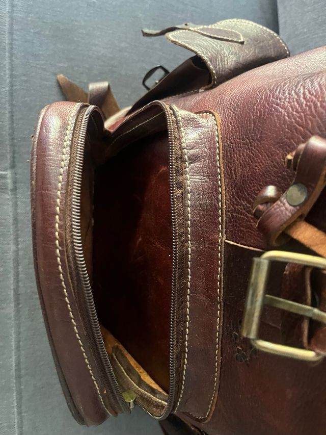 Mochila piel marrón