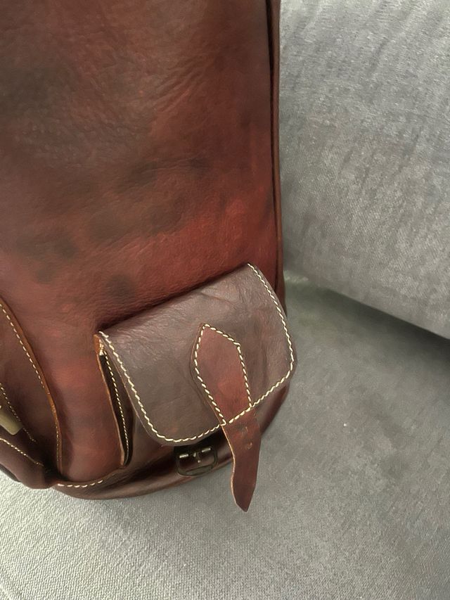 Mochila piel marrón