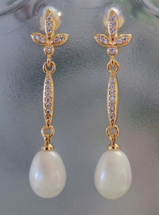 Pendientes perlas cultivadas dorados