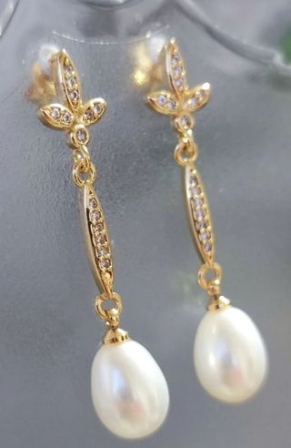 Pendientes perlas cultivadas dorados