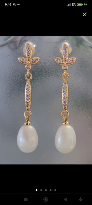 Pendientes perlas cultivadas dorados