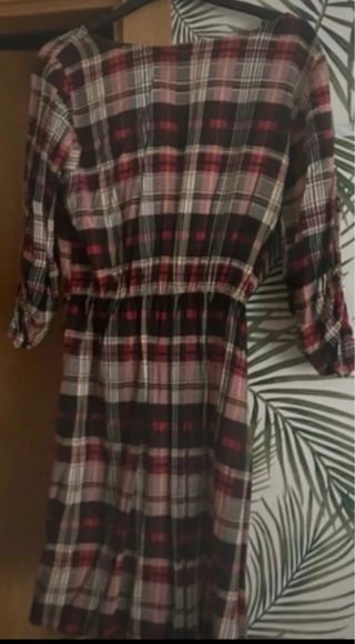 corto manga francesa de tela a cuadros vintage