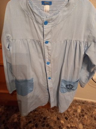 Babero escolar azul cuadros