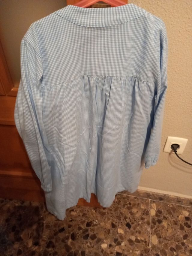 Babero escolar azul cuadros