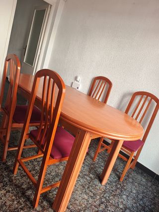 Mesa comedor extensible madera