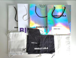 3X2 BIMBA Y LOLA LOTE DE 9 BOLSAS DE TELA Y CARTÓN
