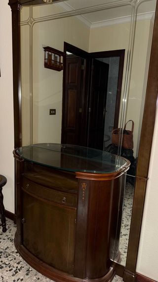 Recibidor madera con espejo
